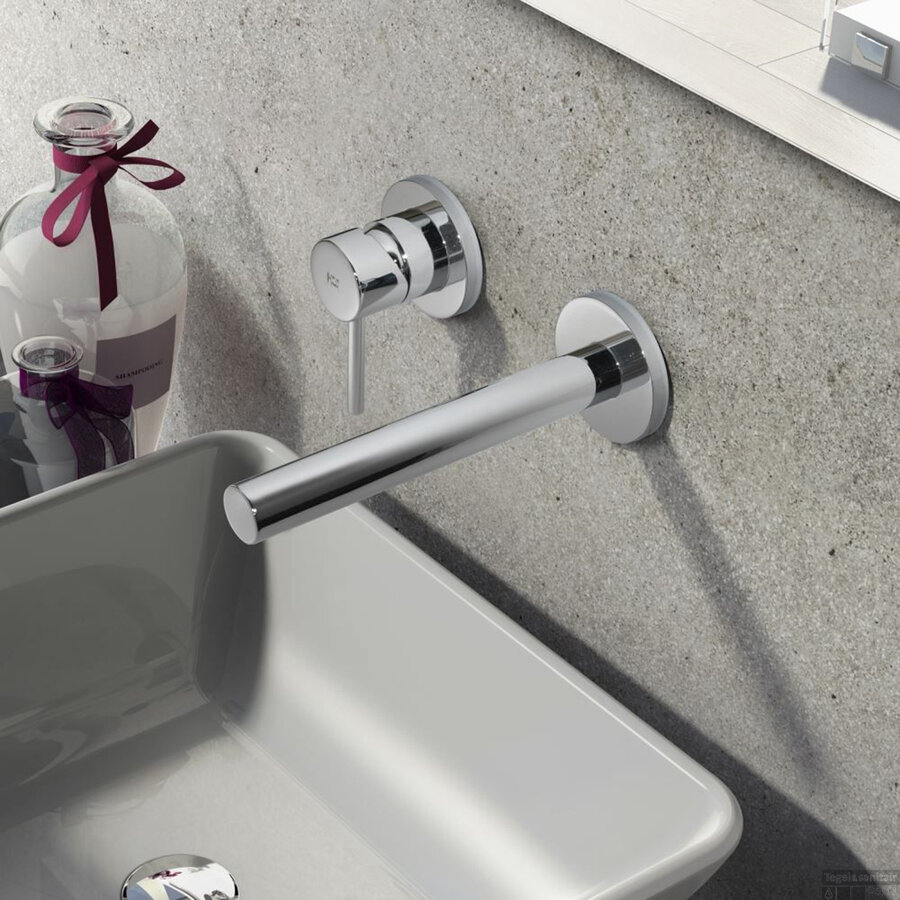 OUTLET Inbouw sastafelmengkraan Hotbath Buddy 3+3 Inbouwsysteem 1-hendel Uitloop Recht 17 cm Chroom