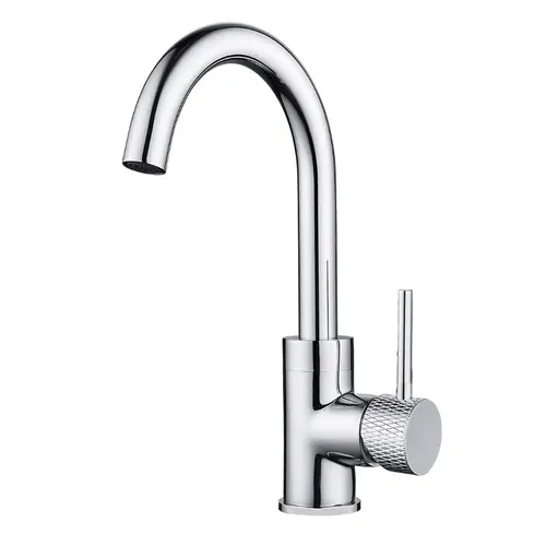 OUTLET  Wastafelkraan Wiesbaden Ribbd Opbouw Met Draaibare Uitloop Chroom 