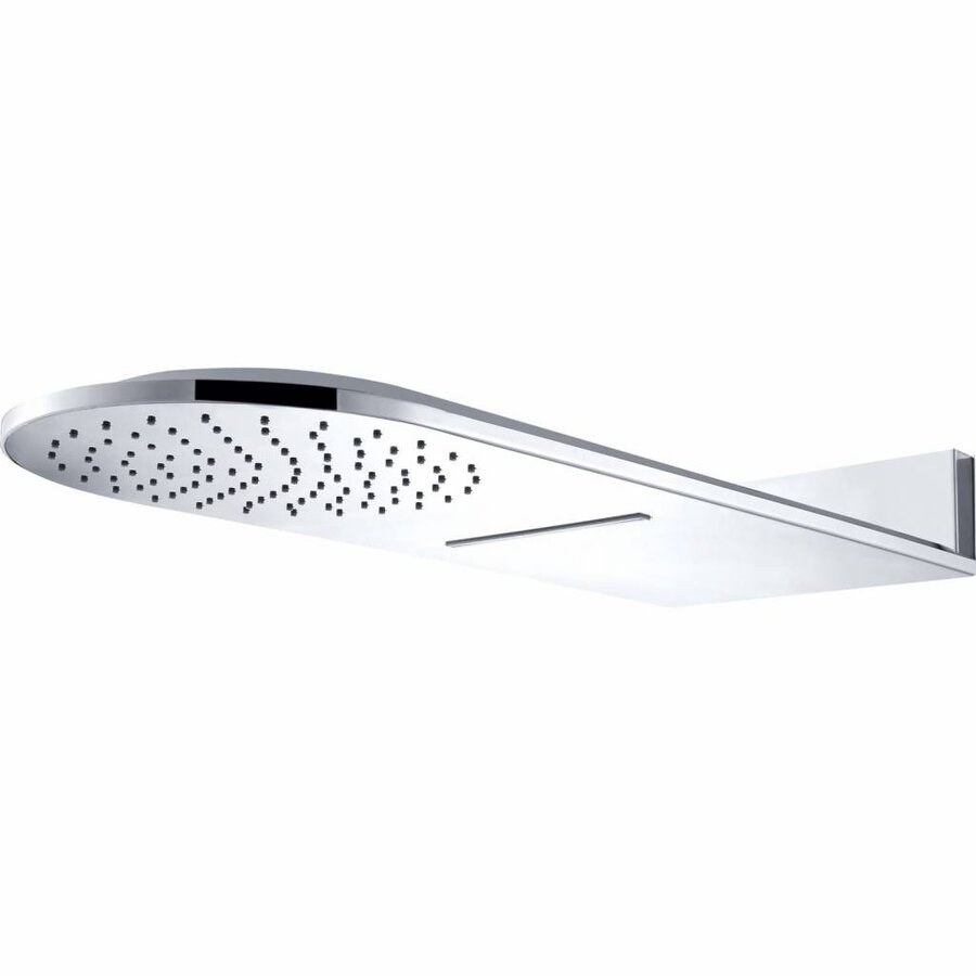 OUTLET Luxe wand-hoofddouche 25x60 waterval chroom met afronding