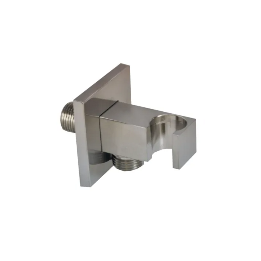 OUTLET Wiesbaden Rombo handdouchehouder met 1/2 inch aansluiting en opsteek RVS look