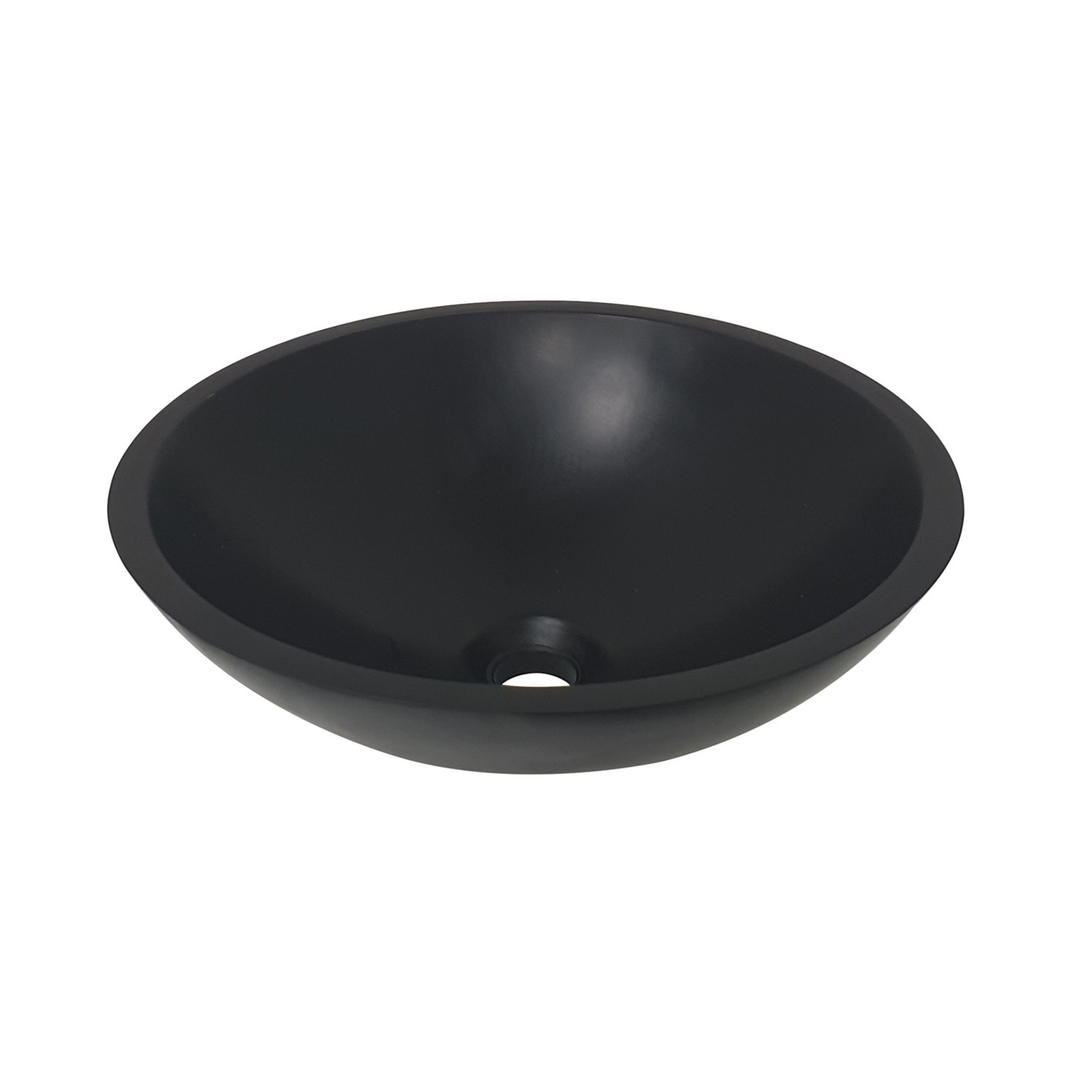 Wiesbaden Opzetwaskom Valerie Solid Surface 43x43x13 cm Mat Zwart
