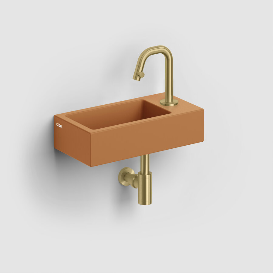 OUTLET Clou Flush Fontein met Kraangat Rechts Mat Italiaans Zand Keramiek 36cm