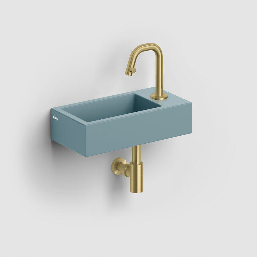 OUTLET Clou Flush Fontein metKraangat Rechts mat blauw Keramiek 36cm