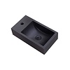Sanilux OUTLET Fontein Sanilux Quartz Recto 40x22x10 cm Mat Zwart (kraangat links)