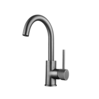 OUTLET Wastafelkraan Wiesbaden Ribbd Opbouw Met Draaibare Uitloop Gunmetal
