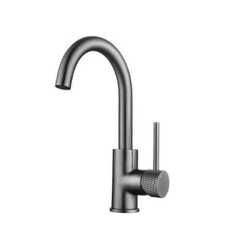 OUTLET Wastafelkraan Wiesbaden Ribbd Opbouw Met Draaibare Uitloop Gunmetal 