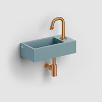 Clou Flush Fontein Met Kraangat Rechts Mat Blauw Keramiek 36 cm