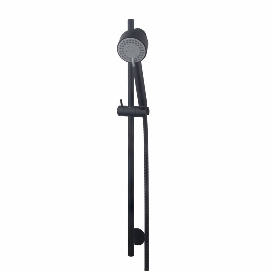 OUTLET Glijstangset Wiesbaden Cadans Luxe Compleet Met Handdouche En Doucheslang Zwart