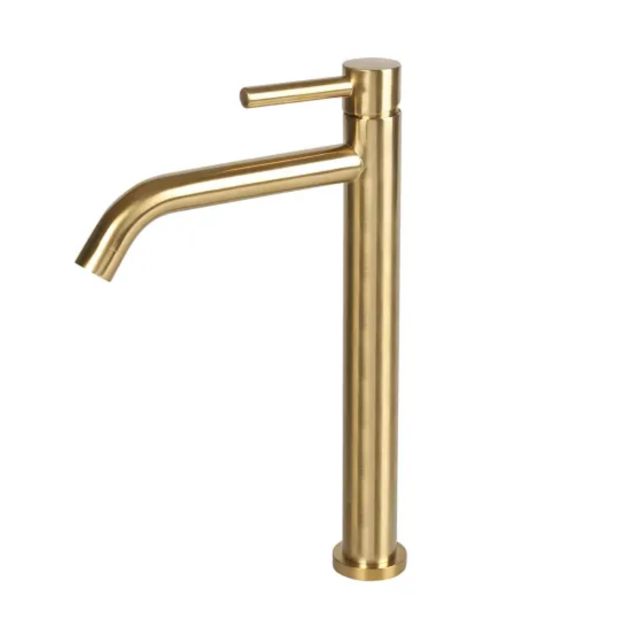 OUTLET Wastafelmengkraan Differnz Hoog Gebogen Goud