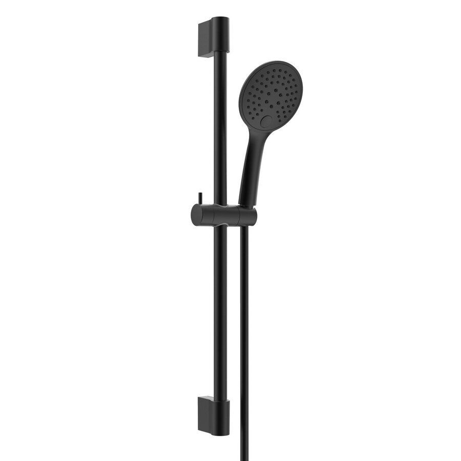 OUTLET Glijstangset Wiesbaden Rain met Ronde Handdouche Mat Zwart