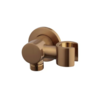 Wiesbaden OUTLET Wandaansluitbocht Wiesbaden Nala Met Kantelbare Handdouchehouder Rond 1/2" Geborsteld Brons Koper