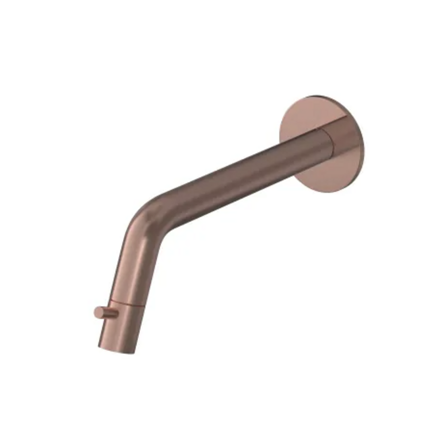 OUTLET Fonteinkraan Inbouw Hotbath Cobber 1-knop gebogen 18.6 cm Inkortbaar Geborsteld Koper PVD