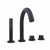 Wiesbaden OUTLET Badrandkraan Wiesbaden Caral 4-gats Thermostatisch Afbouwset Mat Zwart