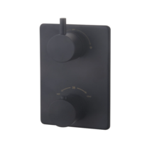OUTLET Douchekraan Wiesbaden Caral thermostatisch afbouwdeel 2-weg Mat Zwart