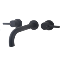 OUTLET Wastafelkraan Wiesbaden Caral Afbouwdeel 2-Knops Mat Zwart (Exclusief inbouwdeel)
