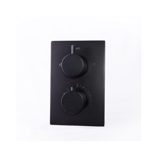 OUTLET Douchekraan Inbouw Compleet BWS Nero 20x13 cm Thermostatisch Mat Zwart 