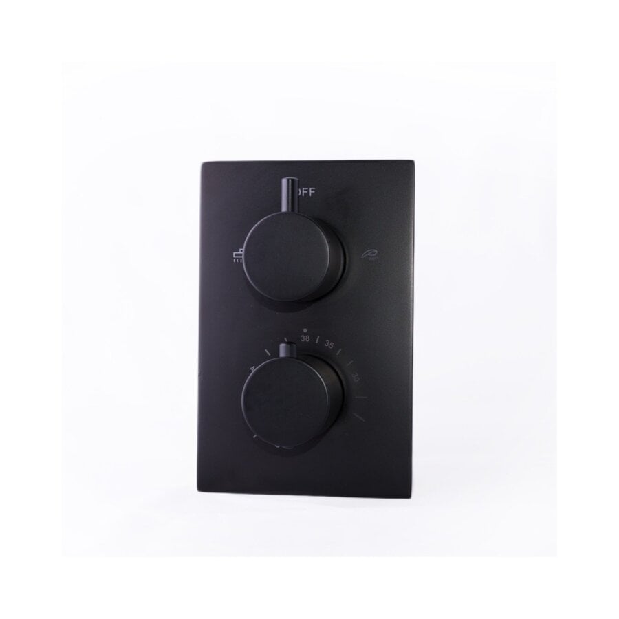 OUTLET Douchekraan Inbouw Compleet BWS Nero 20x13 cm Thermostatisch Mat Zwart