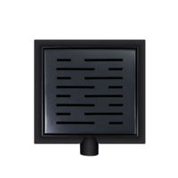 OUTLET Doucheput Wiesbaden met Flens en Zijuitlaat 15x15 cm Mat Zwart