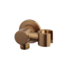 Wiesbaden OUTLET Wandaansluitbocht Wiesbaden Nala Met Kantelbare Handdouchehouder Rond 1/2" Geborsteld Brons Koper