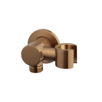 OUTLET Wandaansluitbocht Wiesbaden Nala Met Kantelbare Handdouchehouder Rond 1/2" Geborsteld Brons Koper