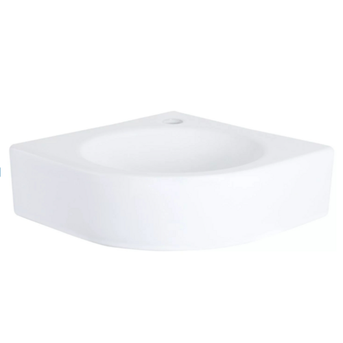 OUTLET Fonteinset Differnz Mix En Match Cleo Hoekfontein 30x30x10 cm Keramiek Wit GOUD 