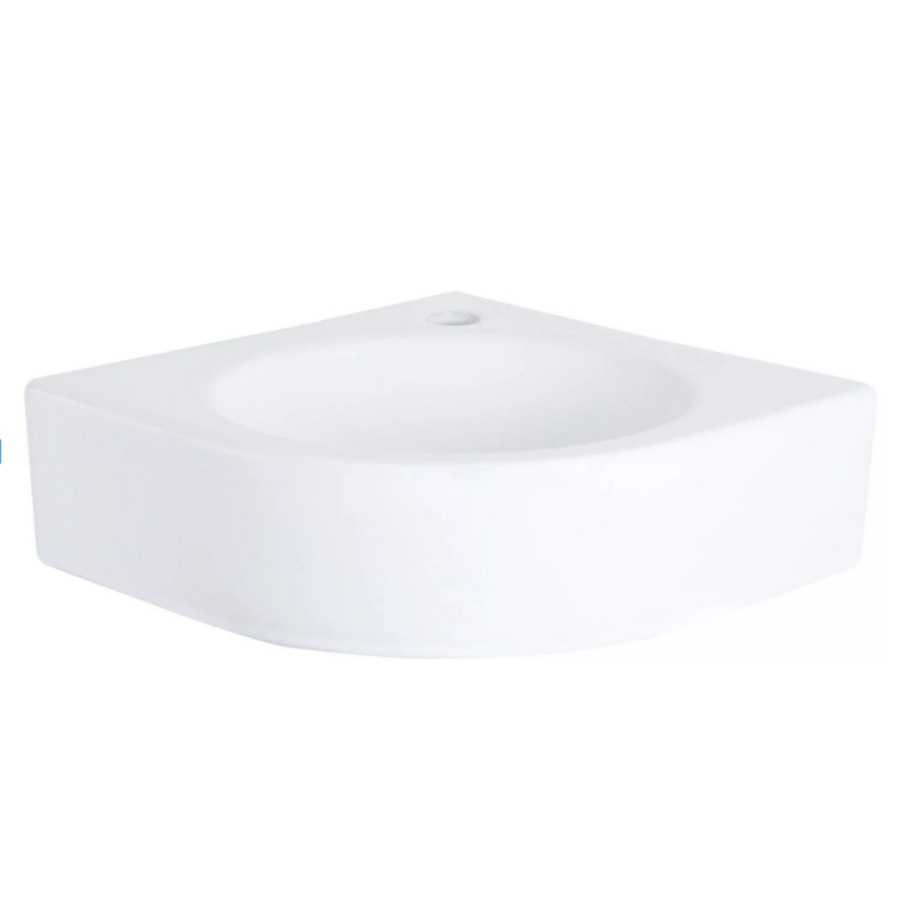 OUTLET Fonteinset Differnz Mix En Match Cleo Hoekfontein 30x30x10 cm Keramiek Wit GOUD