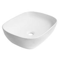 OUTLET San Vasto Waskom opbouw - 50x40x15cm - zonder overloop - rechthoek - keramiek - glanzend wit