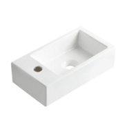 OUTLET Fontein Wiesbaden Rhea M 40x22 Kraangat Links Glanzend Wit