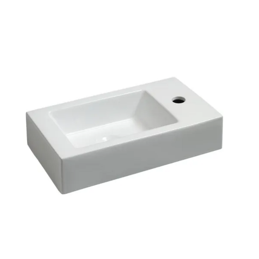 OUTLET Fontein Rhea 45.5x26x12cm Wit (kraangat rechts)