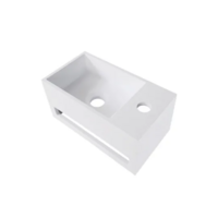 OUTLET Fontein met Handdoekhouder Wiesbaden Solid Surface (kraangat rechts) 35.6x20.3x15.9 cm Mat Wit