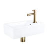 Differnz OUTLET Fonteinset Differnz Force Keramiek 40x22x11.5 cm Wit Met Rechte Kraan Mat Goud