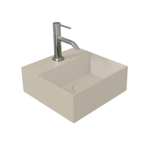 OUTLET Fontein Salenzi Spy 30x30 cm Mat Taupe (inclusief bijpassende waste) 