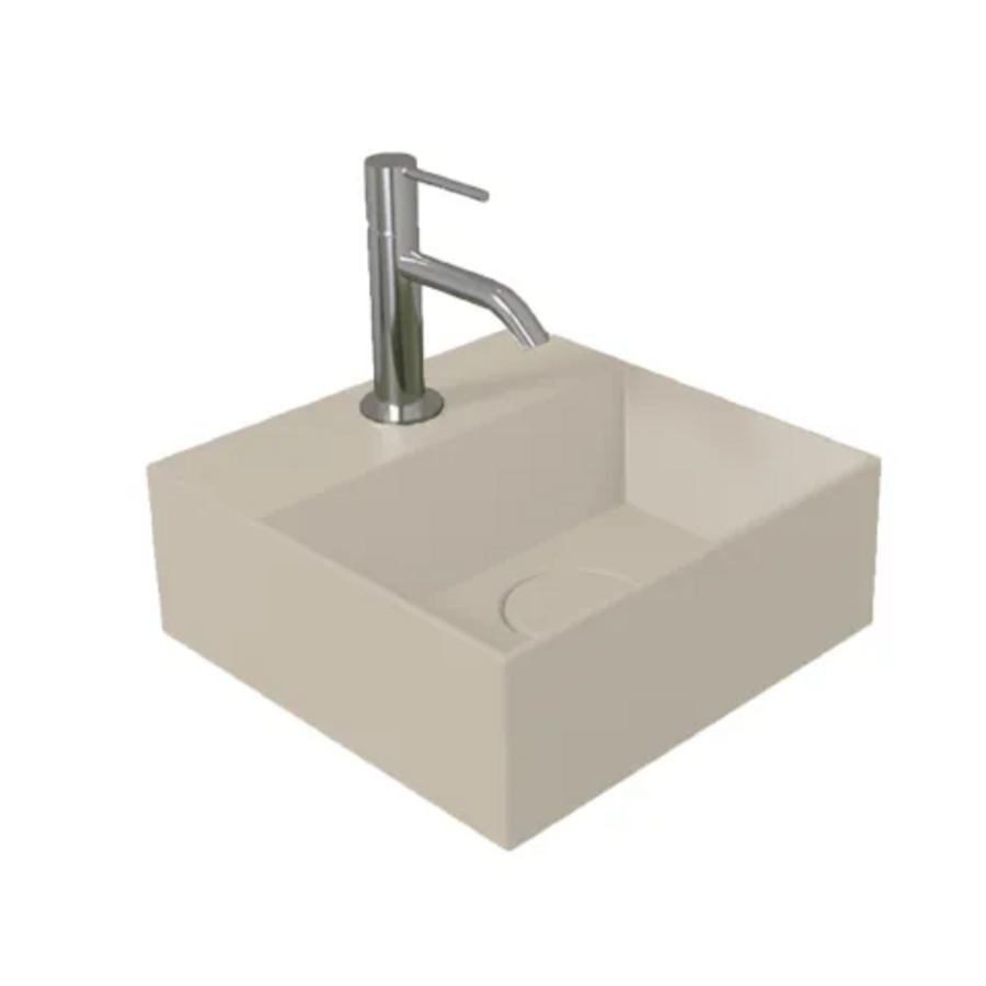 OUTLET Fontein Salenzi Spy 30x30 cm Mat Taupe (inclusief bijpassende waste)