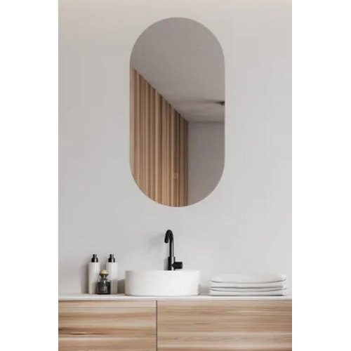 OUTLET Ovale Spiegel Wiesbaden Lumia met Dimbare LED Verlichting en Spiegelverwarming 50 x 100 cm 