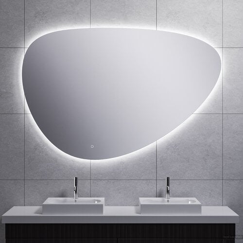 OUTLET Spiegel Wiesbaden Uovo Organisch Dimbaar LED Verlichting Condensvrij 80 cm 