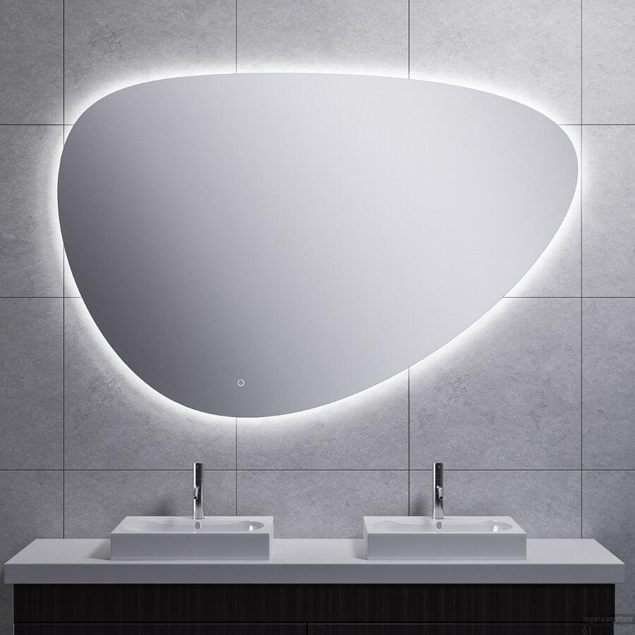 OUTLET Spiegel Wiesbaden Uovo Organisch Dimbaar LED Verlichting Condensvrij 80 cm