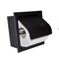 OUTLET Inbouw Toiletrolhouder Wiesbaden Sunk met Klep Mat Zwart