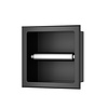 Wiesbaden OUTLET Toiletrolhouder Inbouw Wiesbaden Rocko Zonder Klep Mat Zwart