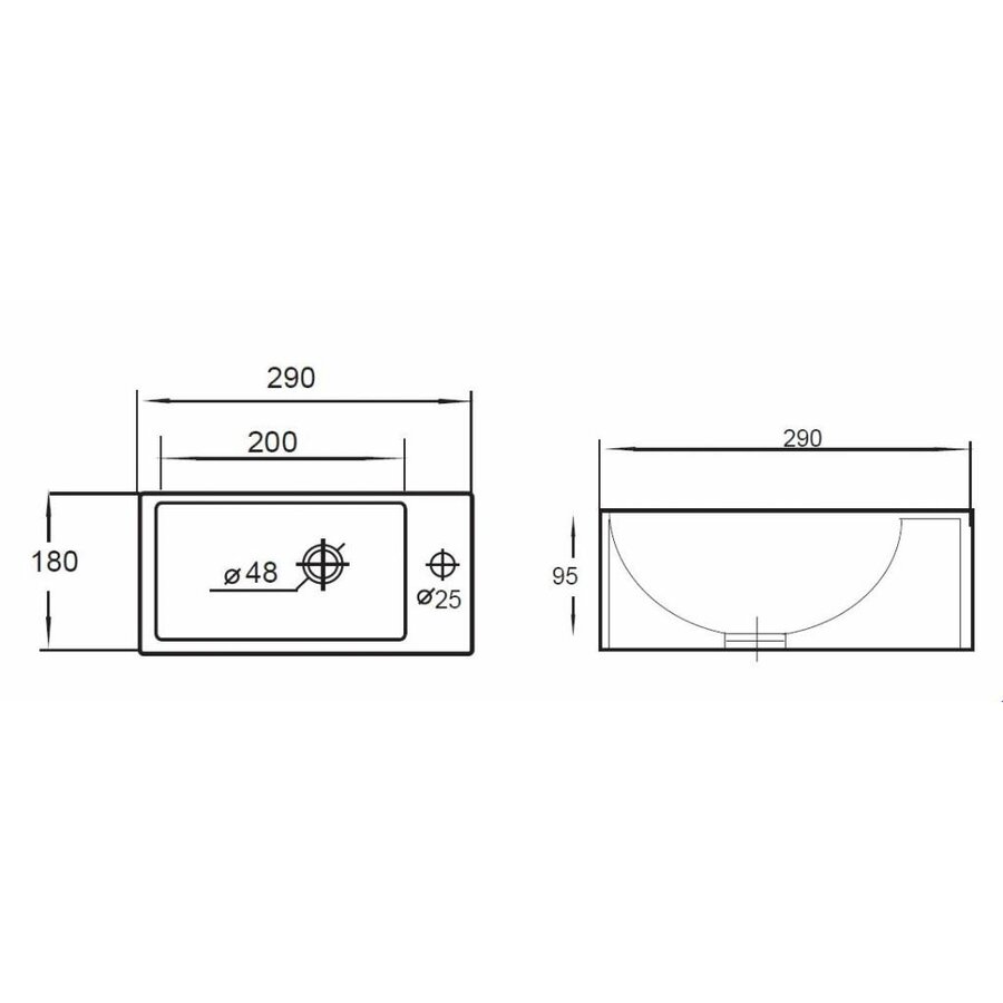 OUTLET Fontein Wonder 29x18cm (Kraangat Rechts)
