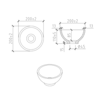 OUTLET Solid Surface opzetfontein rond 200x200x110