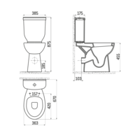 Toiletpot Staand Verhoogd +8 Cm Wit Compleet (Pk)