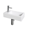 Wiesbaden OUTLET Fonteinset Differnz Helios Links 37.5x18.5x9.5 cm Keramiek Wit (inclusief kraan sifon en afvoer)