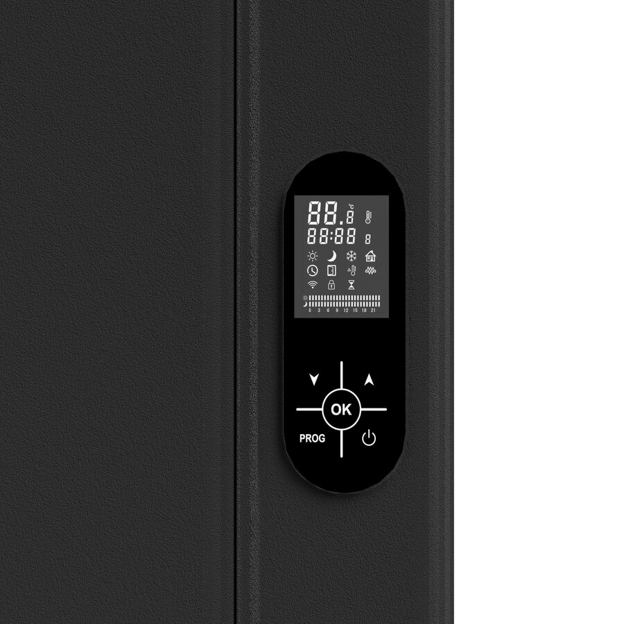 Elektrische Radiator BWS Boss 2.0 Met Wifi 2000W 160x60.8 cm Mat Zwart