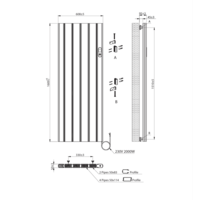 Elektrische Radiator BWS Boss 2.0 Met Wifi 2000W 160x60.8 cm Mat Zwart