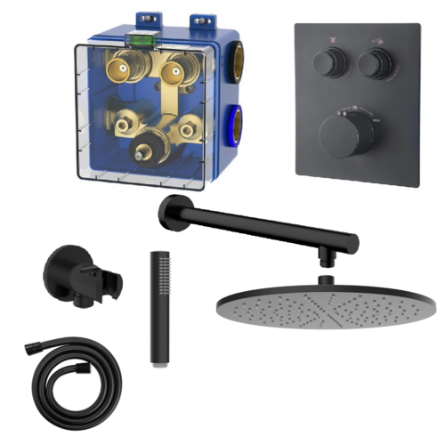 OUTLET Inbouw Regendouche Wiesbaden Klik Pro Mat Zwart 