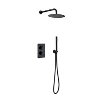 OUTLET ALONI INBOUW THERMOSTATISCHE DOUCHESET MET REGENDOUCHEKOP (Ø25CM) - MAT ZWART