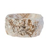 Creavit OUTLET Waskom BWS Stone Rond 30-35x30-35x15 cm Gepolijst Natuursteen Sunset Onyx