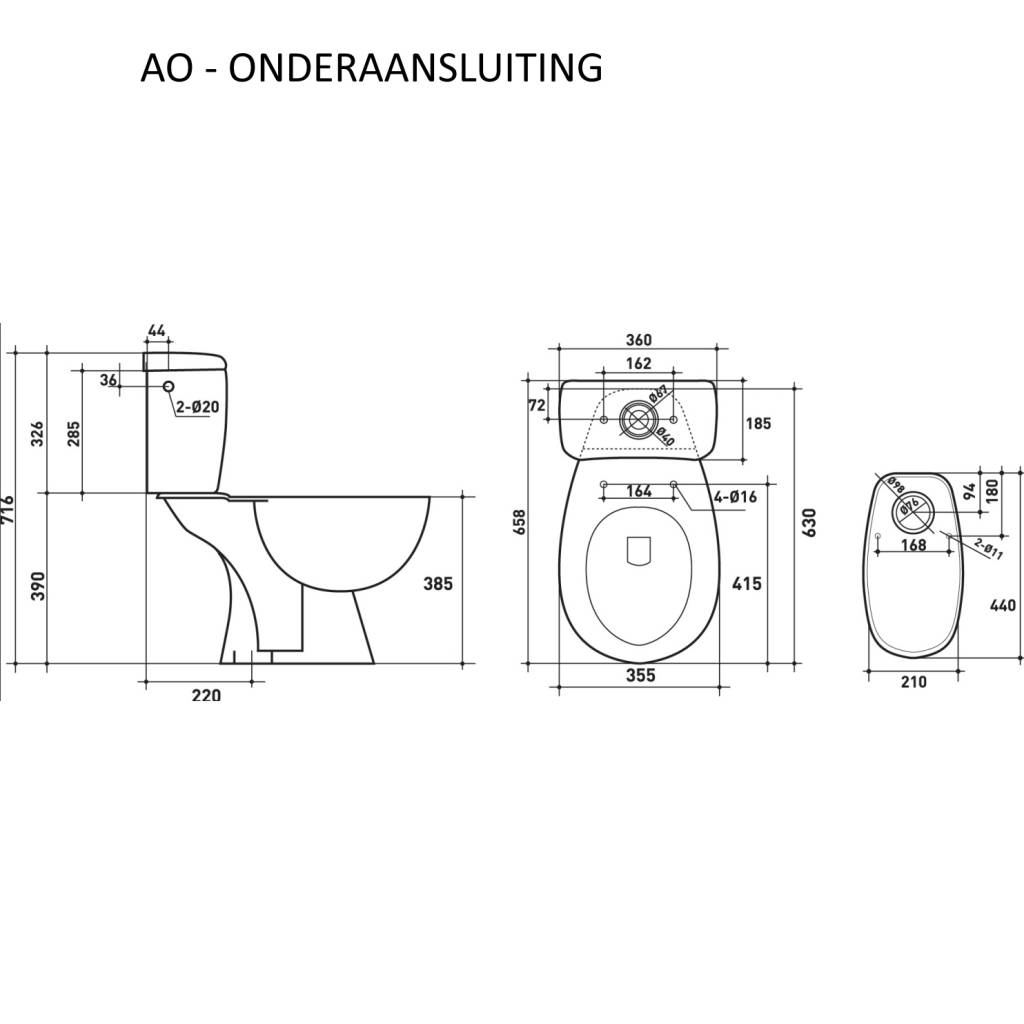 Ondeugd Chemie verzameling VM Go Compleet Toledo Duoblok Staande Toilet Van Keramiek (AO Of Pk) -  Megadump Tiel