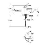 Grohe Europlus Wastafelkraan Met Uittrekbare Uitloop Chroom