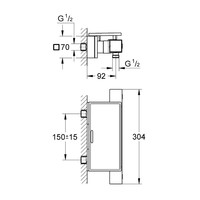 Cube Douchekraan Thermostatisch Met Koppelingen Met Tray Chroom